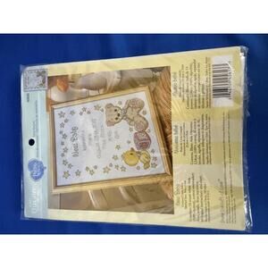 Bucilla Baby Counted Cross Stitch Birth Record Kit, 45613 Precious Moments
